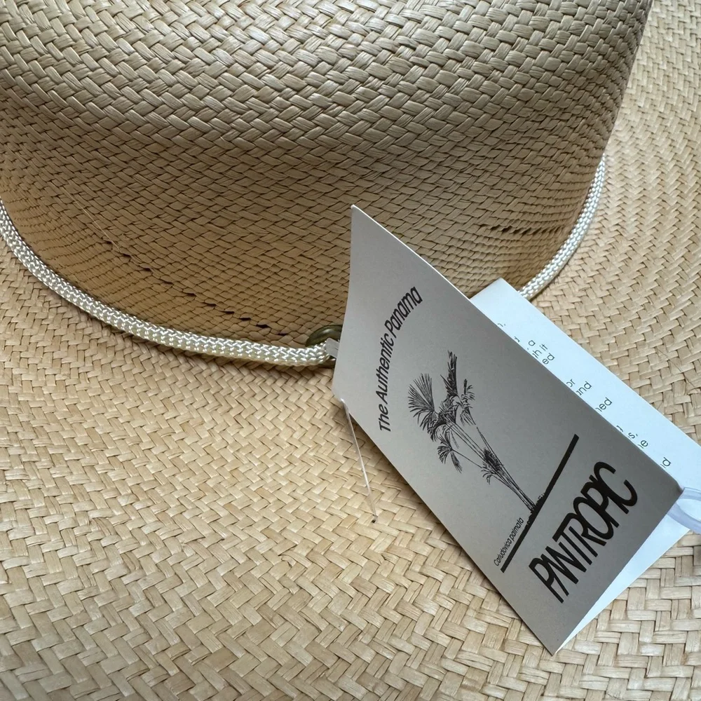 NWT Pantropics Women's Wide Brim Packable Panama Sun Hat Beach Pool Hat
